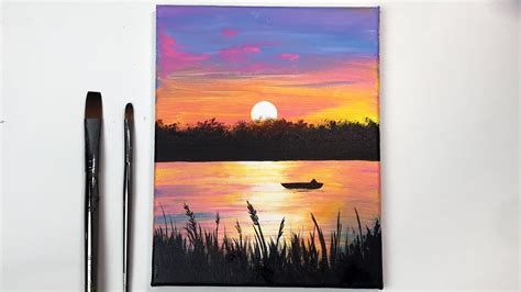 Simple Sunset Acrylic Painting For Beginners - Bali Painting