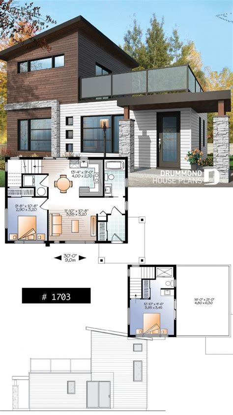 2 Bedroom Modern House Plans 2021 | Modern house floor plans, 2 storey ...