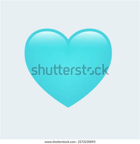 Blue Heart Emoji Isolated On White Stock Vector (Royalty Free ...