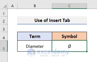 How to Type Diameter Symbol in Excel (4 Quick Methods) - ExcelDemy