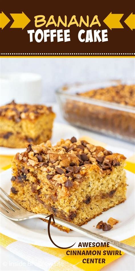 Banana Toffee Cake - this easy banana cake has a sweet cinnamon sugar ...