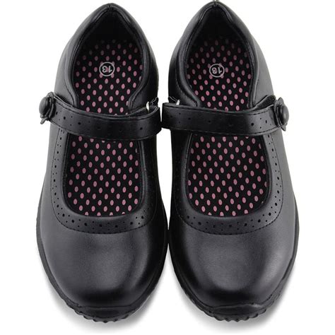 JABASIC Girl’s Mary Jane School Uniform Shoes(Black) - JABASIC