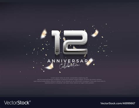 Modern and elegant 12th anniversary celebration Vector Image