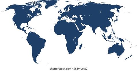 Simple World Map Outline Vector Countries Stock Vector (Royalty Free ...