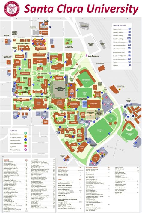 Santa Clara University Campus Map - Ontheworldmap.com