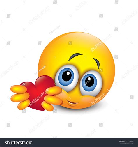 Cute Emoji Giving Love Heart Isolated Stock Vector (Royalty Free ...