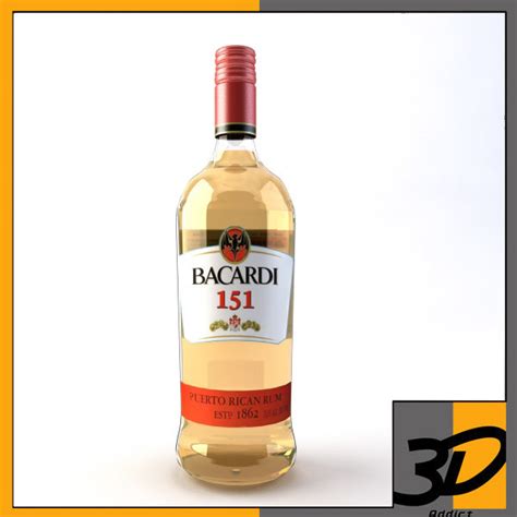 3d bottle bacardi 151