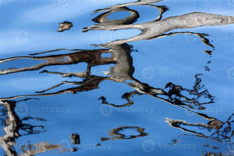 Reflection in Water on a Blue Background 15554110 Stock Photo at Vecteezy