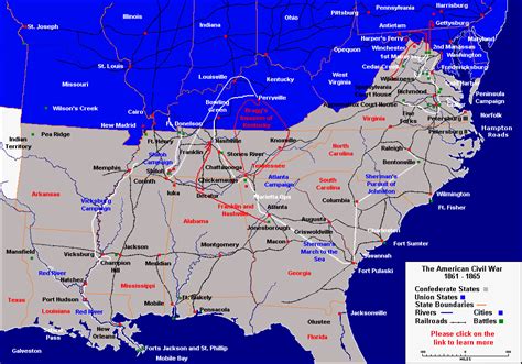 Map of Civil War Battles