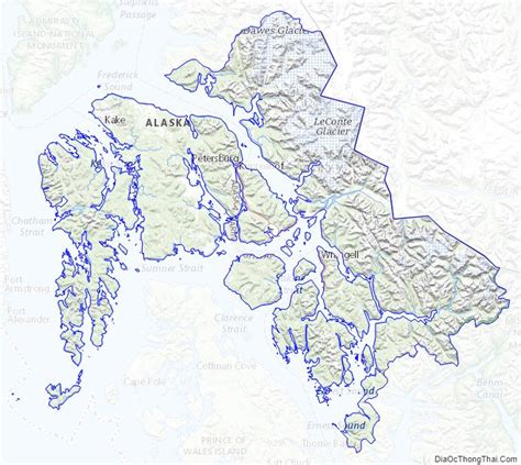 Map of Petersburg Borough, Alaska