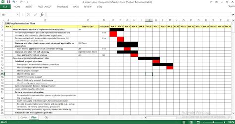 Project Plan Excel Template - Software engineering