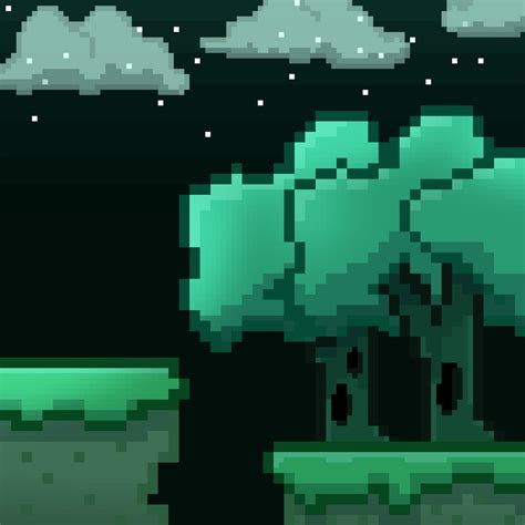 Pixel Forest in the Night by AlexArts51 on DeviantArt