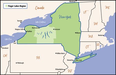 Map Of The Finger Lakes Region - Printable Online