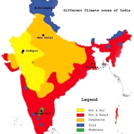 Climate Zones Map Of India