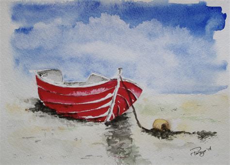 Row Boat Watercolor at PaintingValley.com | Explore collection of Row ...