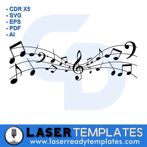 Music Notes Template » Laser Ready Templates