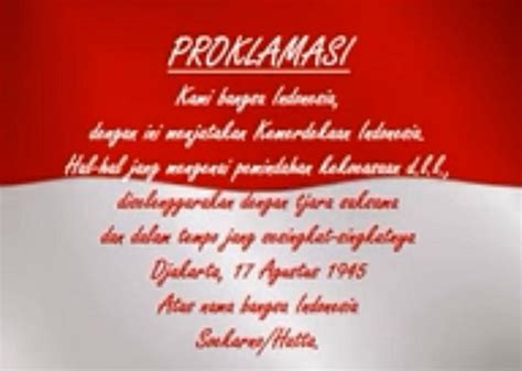 Bunyi Teks Proklamasi Kemerdekaan Indonesia 17 Agustus yang Benar dan ...