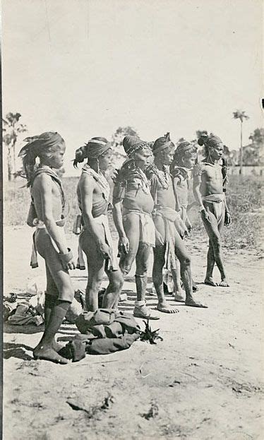 Group of Mangyan Men in Costume and with Ornaments And Headgear 1912 ...