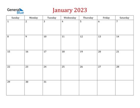 January 2023 Calendar Fillable - Printable Calendar 2023