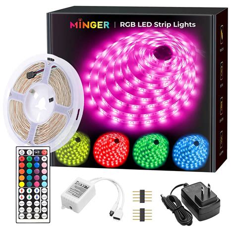 Buy MINGER LED Strip Lights 16.4ft, RGB Color Changing LED Lights for ...