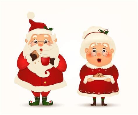 Premium Vector | Mrs claus together cartoon character