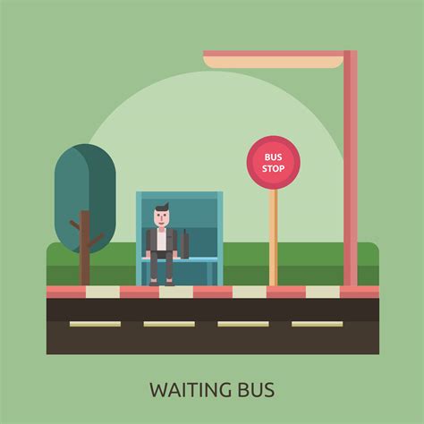 Waiting Bus Conceptual illustration Design 473520 Vector Art at Vecteezy