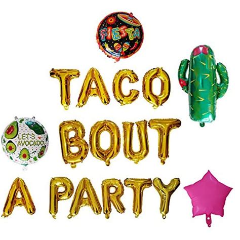 Exclusive party supplies. Taco bout a party Foil Balloons set. (18 ...