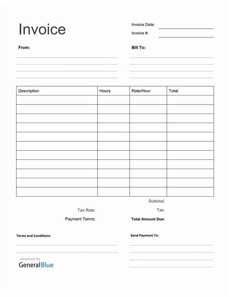 Free blank invoice template in PDF format. It is printable, editable ...