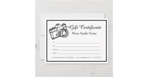 Custom Photography Gift Certificate Template | Zazzle