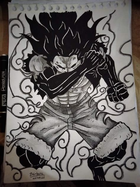 My drawing of Luffy Gear 4th - Snakeman! : OnePiece