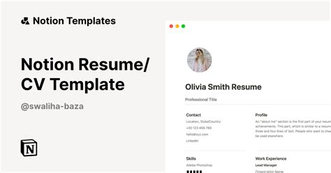 Notion Resume/ CV Template Template | Notion Marketplace