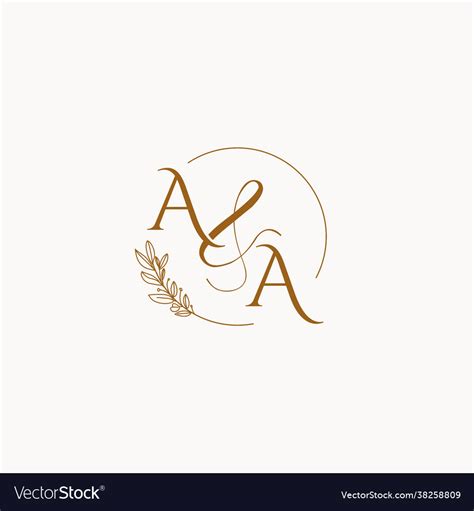 Aa initial wedding monogram logo Royalty Free Vector Image