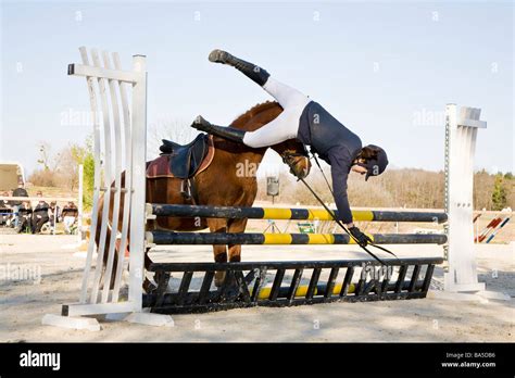 Horse jumping competition Stock Photo - Alamy