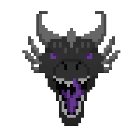 Pixel Art Minecraft Ender Dragon Face