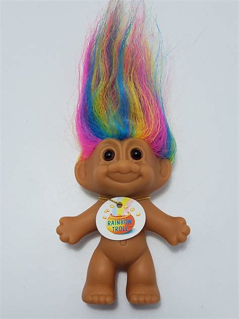 Russ Troll Doll Rainbow Hair 3 inches | Etsy