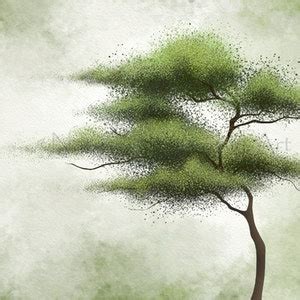 Green Tree Wall Art, Tree Print, Green Living Room Wall Art, Tree ...