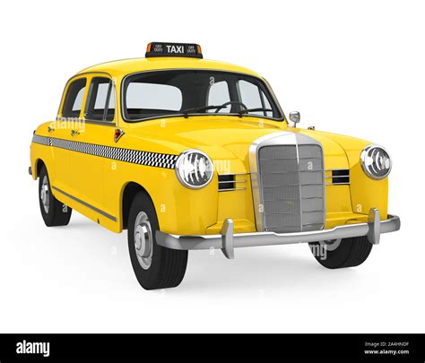 Vintage Taxi Isolated Stock Photo - Alamy