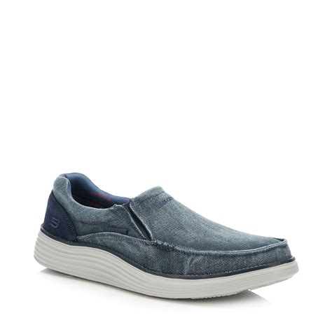 Skechers Men's Canvas 'status 2.0' Slip On Shoes in Blue for Men - Lyst