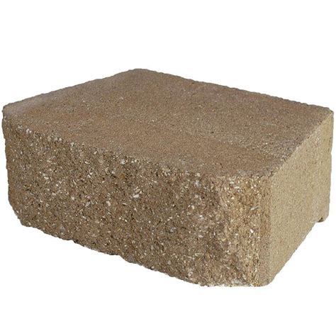 Pavestone 12 in. x 7 in. Retaining SD Tan Wall Block-81175 - The Home Depot