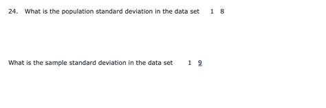 Solved 24. What is the population standard deviation in the | Chegg.com