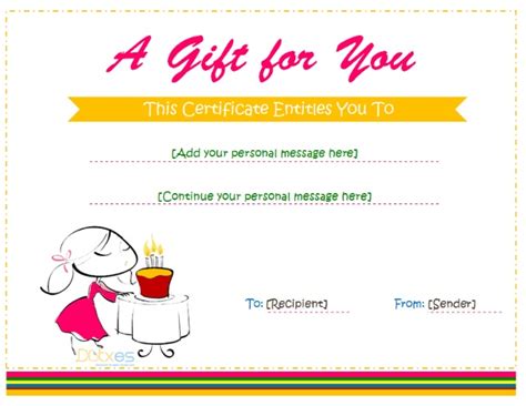 Birthday Gift Certificate Templates