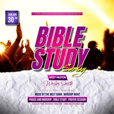 Bible study sunday instagram poster Template | PosterMyWall