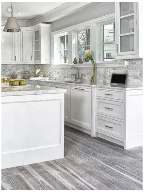 #white #cabinets #kitchen #grey #floors #whitecabinetskitchengreyfloors ...