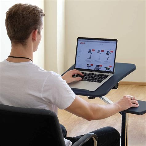 Portable ans Adjustable Height Rolling Laptop Desk with Mouse Pad ...