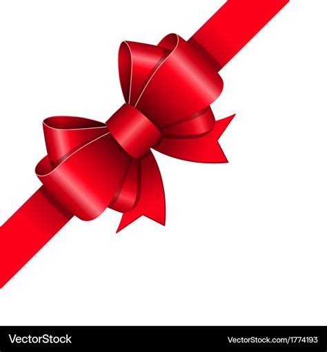 Red ribbon bow Royalty Free Vector Image - VectorStock