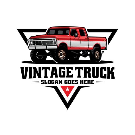 american vintage truck illustration logo vector 22077370 Vector Art at ...