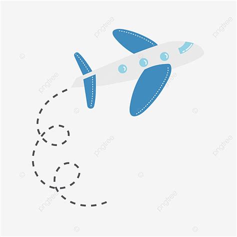 Flying Airplane Vector Hd PNG Images, Cartoon Airplane Flying Line Free ...