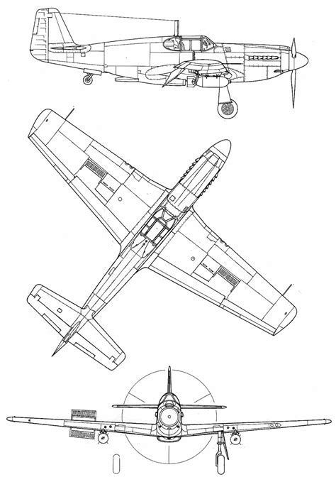 North American A-36 Apache Blueprint - Download free blueprint for 3D ...