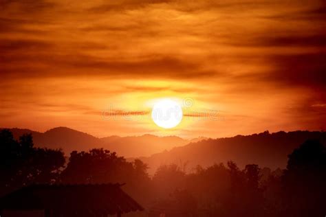 Sunset on the Top of the Mountain Stock Image - Image of mountain ...