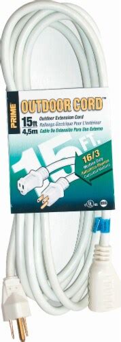 Prime Outdoor Extension Cord - White - 15 Foot, 1 Count - Kroger